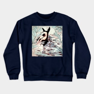 Mythical Kelpie Brookhorse and pond leaves Crewneck Sweatshirt